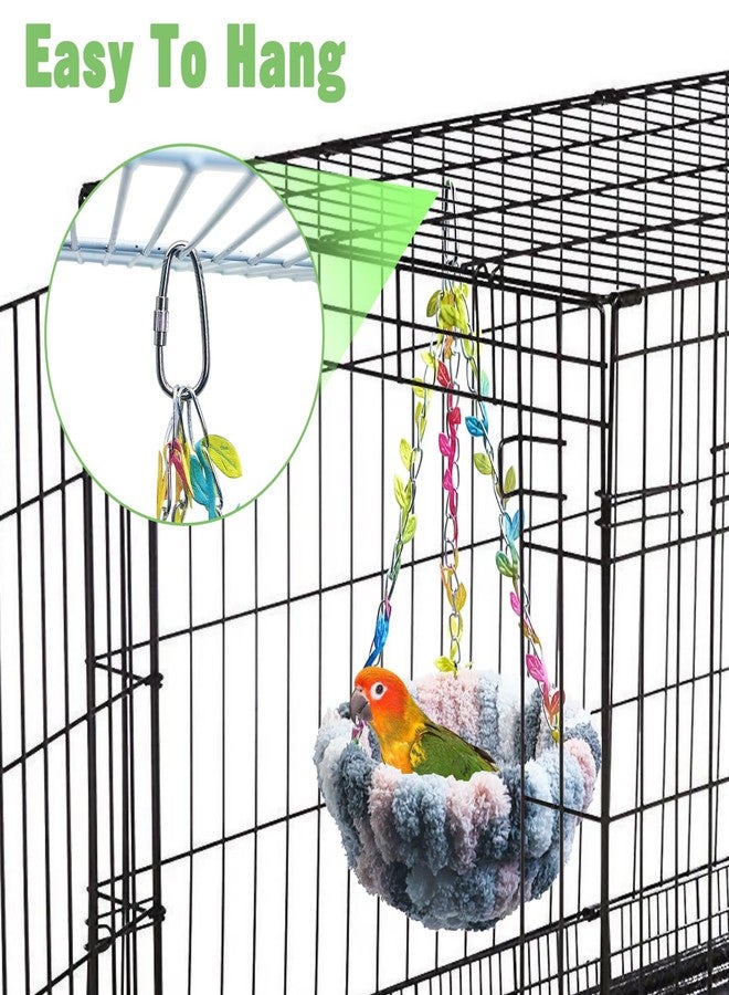 kathson Hanging Bird Bed, Hammock for Cage Winter Warm Bird Plush Nest Parrot Sleeping Bed for Budgie Lovebird Conure Quaker (Diameter 6.3 in, Pink) - Image 5